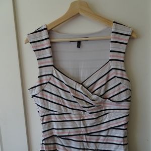 WHBM Striped Short Sleeve Tee
